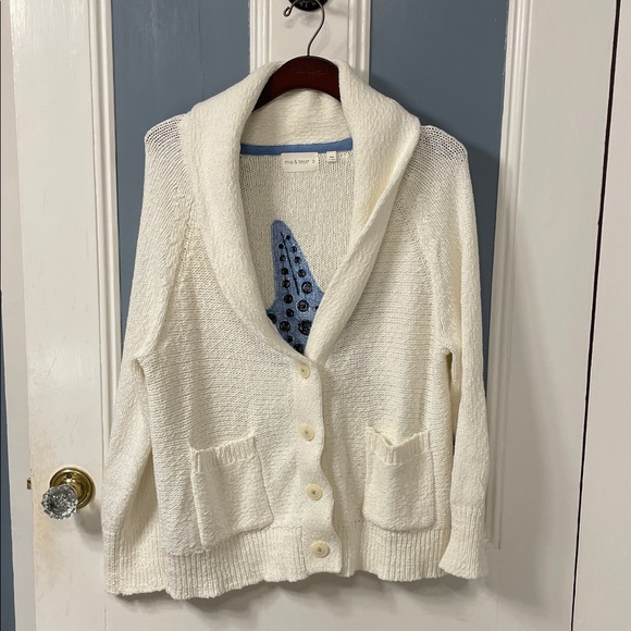 Mia & Tess Starfish Shawl Collar Cardigan Sweater - Picture 5 of 9
